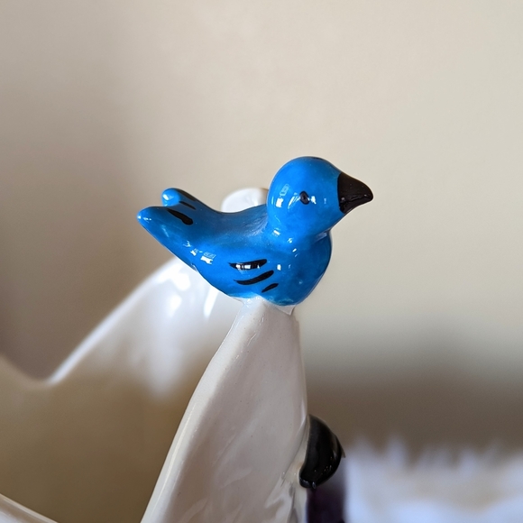 Storyteller Arts Hand Painted Figural Ceramic Cowboy Boot Bird Vase 11 in - Picture 8 of 12